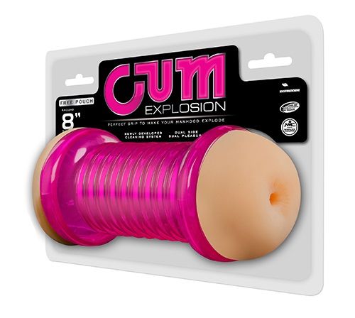 Двусторонний мастурбатор CUM EXPLOSION MASTURBATOR MOUTH   ANUS - ротик и анус - термопластичная резина (TPR)