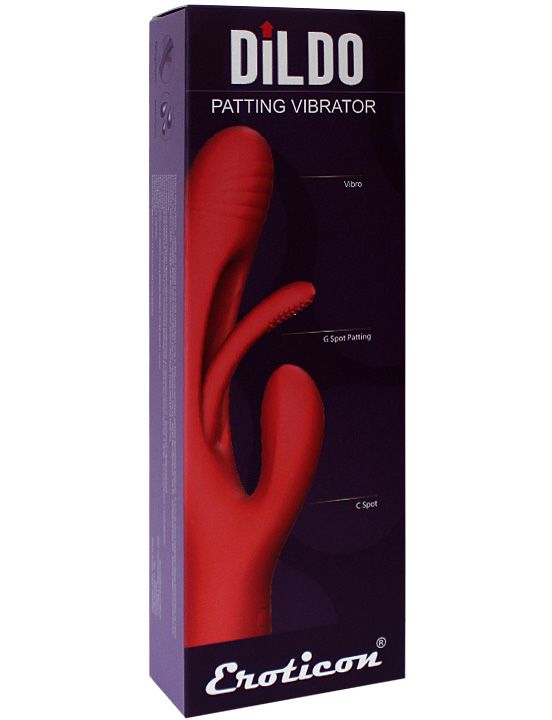 Красный ударный вибратор-кролик G-Hit - 24 см. Eroticon