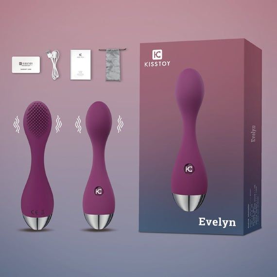 Фиолетовый вибромассажер G-Spot Evelyn - 15,1 см. Kiss Toy