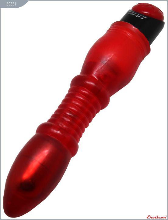 Красный гелевый вибратор Carrie - 25 см. от Intimcat