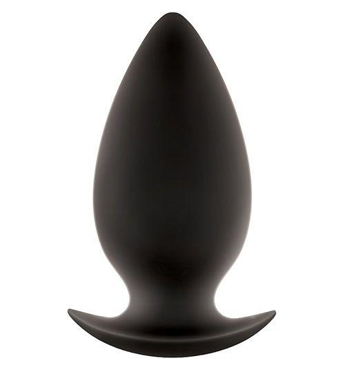 Чёрная анальная пробка большого размера Renegade Spades для ношения - 11,1 см. - силикон