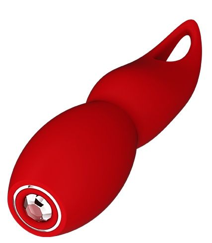 Красный клиторальный стимулятор FULLA - 13 см. - силикон