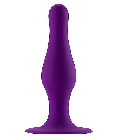 Фиолетовая анальная пробка с длинным кончиком Butt Plug with Suction Cup Medium