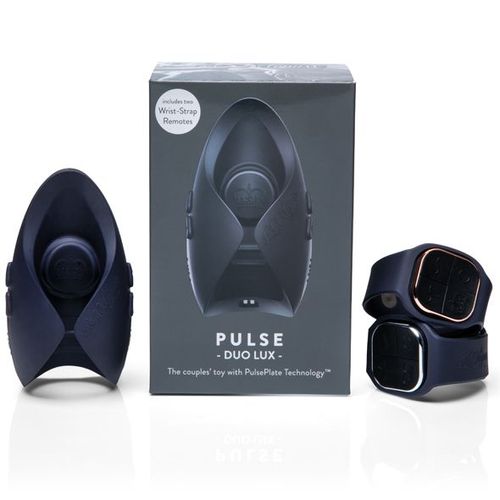 Инновационный мастурбатор PULSE Duo Lux с 2 пультами-часами - силикон