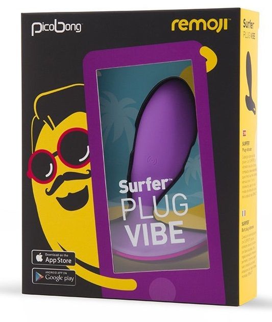 Фиолетовая анальная вибропробка SURFER PLUG VIBE с управлением со смартфона - фото 5