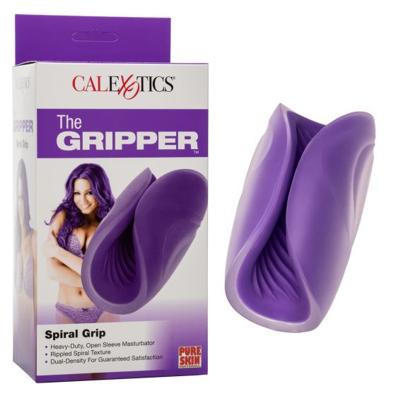 Фиолетовый рельефный мастурбатор Spiral Grip - термопластичный эластомер (TPE)