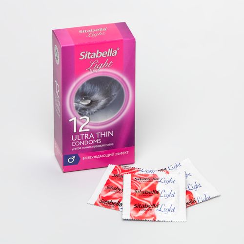 Особо тонкие презервативы Sitabella Light с возбуждающим эффектом - 12 шт.