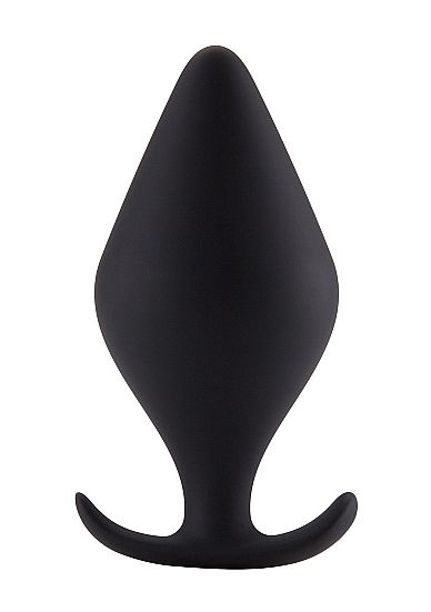 Чёрная анальная пробка Butt Plug with Handle Large - 13,1 см.