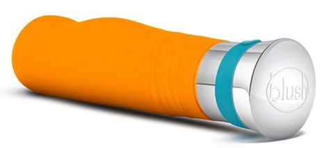 Оранжевый вибромассажер LUCENT - 17,2 см. - силикон