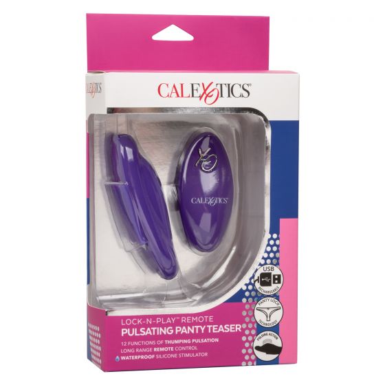 Фиолетовый стимулятор в трусики Lock-N-Play Remote Pulsating Panty Teaser - силикон