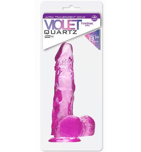 Фиолетовый фаллоимитатор QUARTZ VIOLET 8INCH PVC DONG - 20 см. - поливинилхлорид (ПВХ, PVC)