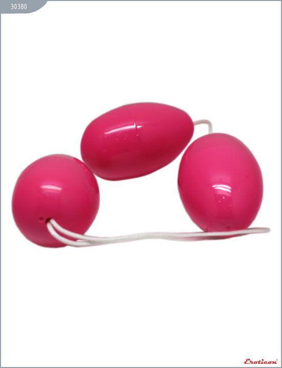 Розовые анально-вагинальные шарики - анодированный пластик (ABS)