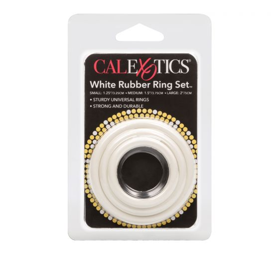 Набор из 3 белых эрекционных колец White Rubber Ring Set от Intimcat