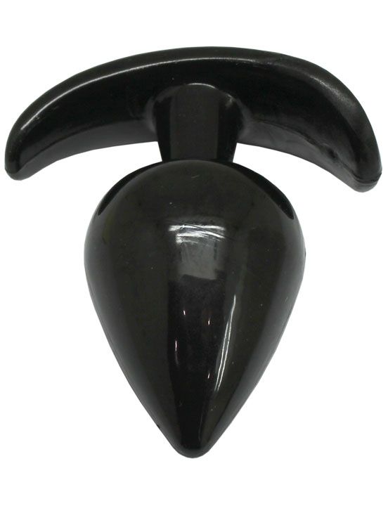 Черная коническая анальная пробка с ограничителем - 8,5 см. Eroticon