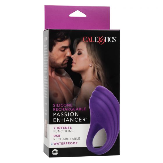 Фиолетовое эрекционное виброкольцо Silicone Rechargeable Passion Enhancer California Exotic Novelties