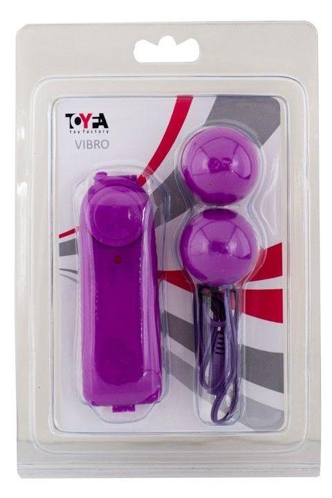 Фиолетовые вагинальные шарики с вибрацией - анодированный пластик (ABS)