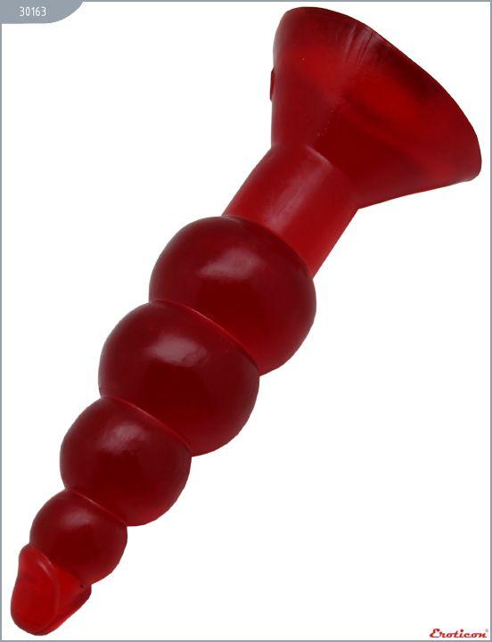 Красная гелевая анальная ёлочка - 17 см. - гель