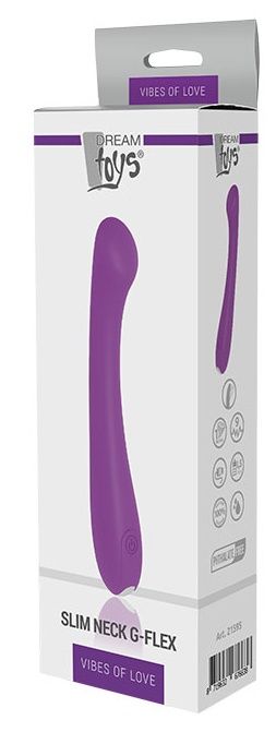 Фиолетовый вибромассажер SLIM NECK G-FLEX - 17,7 см. - силикон