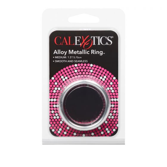 Серебристое эрекционное кольцо Alloy Metallic Ring Medium от Intimcat