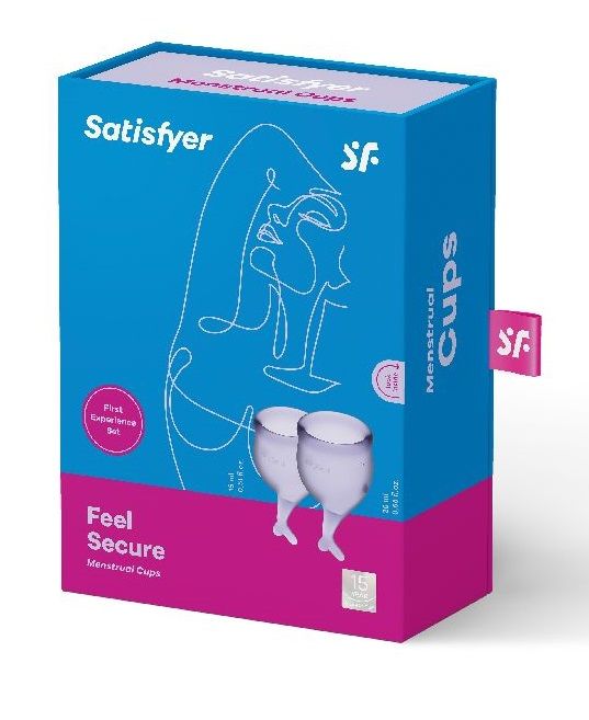 Набор фиолетовых менструальных чаш Feel secure Menstrual Cup Satisfyer