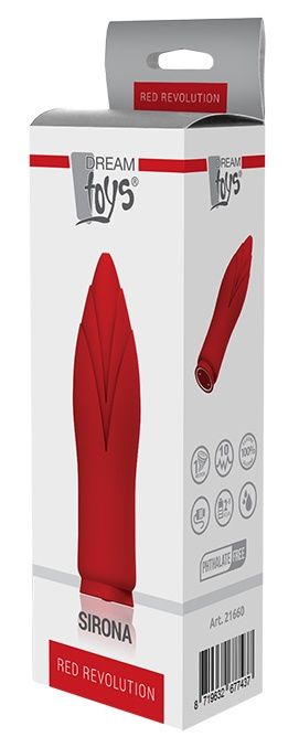 Красный клиторальный стимулятор SIRONA - 10 см. - силикон