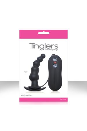 Черная анальная вибро-пробка Tinglers - Plug I