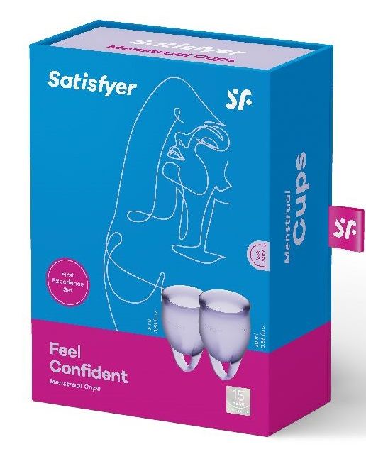 Набор фиолетовых менструальных чаш Feel confident Menstrual Cup Satisfyer