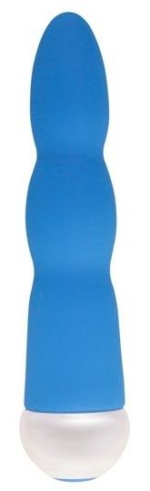 Синий вибратор Fashion Succubi Wavy Wand - 14,5 см.