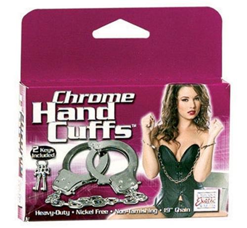 Металлические наручники с 2 ключами Chrome Hand Cuffs - металл