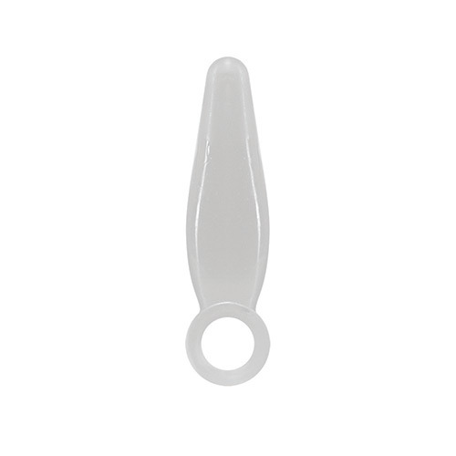 Прозрачная анальная пробка с ручкой-кольцом JAMMY JELLY ANAL FINGER PLUG CRYSTALL - 7,2 см.