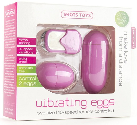 Розовые виброяйца Vibrating egg Two-pack с пультом ДУ - пластик