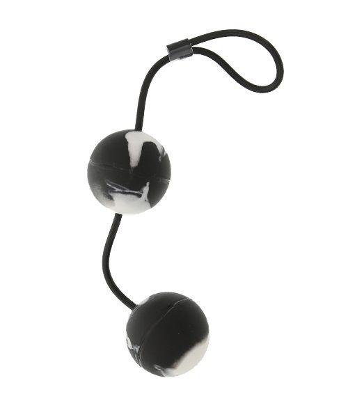 Чёрно-белые вагинальные шарики Duoballs - поливинилхлорид (ПВХ, PVC)