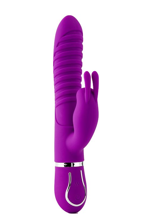 Фиолетовый вибратор-кролик MAGIC BUNNY с ушкакми - 22 см. - силикон