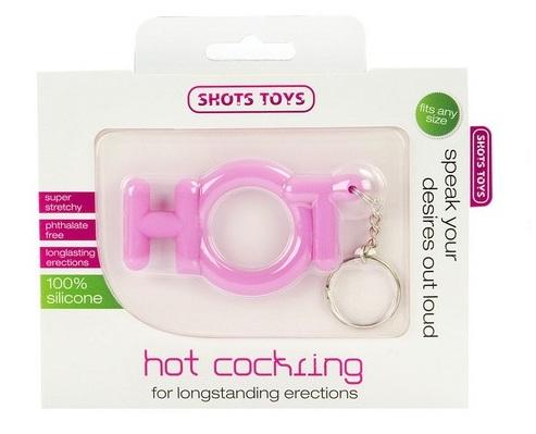 Эрекционное кольцо Hot Cocking розового цвета - силикон