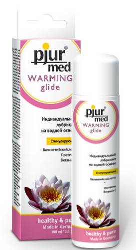 Стимулирующий лубрикант с экстрактом лотоса pjur MED Warming glide - 100 мл.