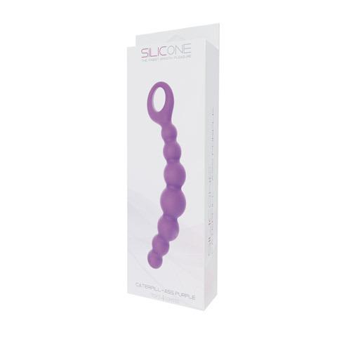 Фиолетовая анальная цепочка CATERPILL-ASS SILICONE PURPLE - 19,5 см. - силикон