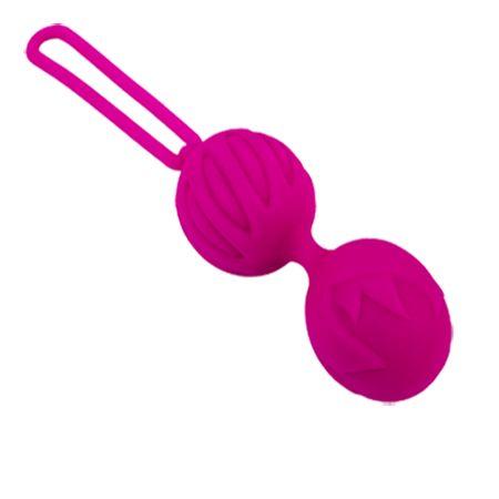 Ярко-розовые вагинальные шарики Geisha Lastic Ball L - силикон