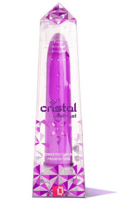 Лиловый вибромассажер Cristal 6x Amethyst - 18 см. - пластик