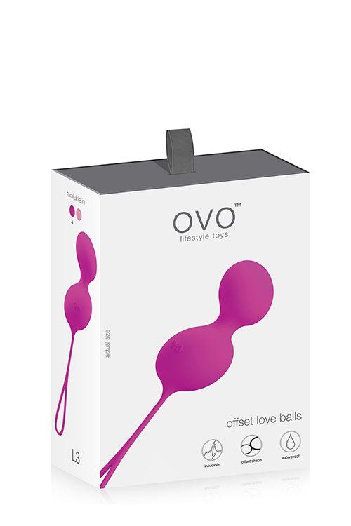 Ярко-розовые вагинальные шарики L3 OVO