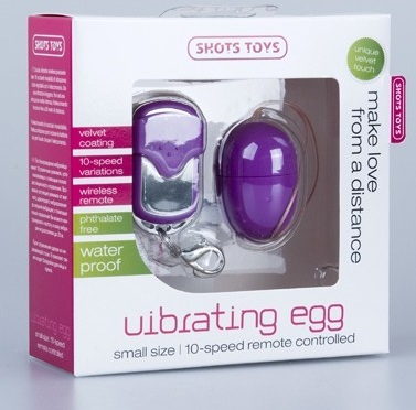 Гладкое фиолетовое виброяйцо 10 Speed Remote Vibrating Egg Small - анодированный пластик (ABS)