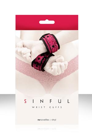 Розовые наручники SINFUL WRIST CUFFS