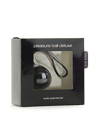 Черный вагинальный шарик Pleasure Ball Deluxe - ABS-пластик, силикон
