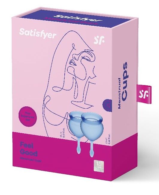 Набор синих менструальных чаш Feel good Menstrual Cup Satisfyer