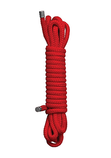 Красная нейлоновая веревка для бондажа Japanese rope - 10 м.