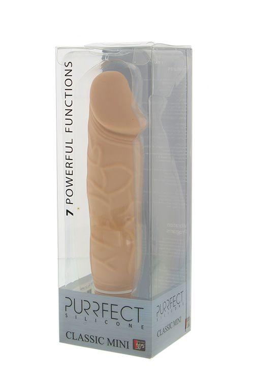 Телесный вибратор PURRFECT SILICONE CLASSIC MINI - 15 см. - силикон