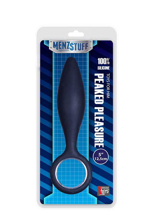 Чёрная анальная втулка MENZSTUFF PEAKED PLEASURE - 12,5 см. - силикон