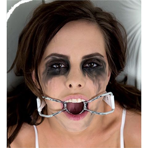 Расширитель для рта Asylum Patient Mouth Restraint with Metal Bit белого цвета - нейлон