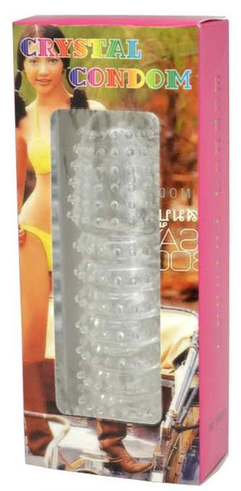 Прозрачная насадка с шипиками Cristal Condom - 12,5 см. - поливинилхлорид (ПВХ, PVC)