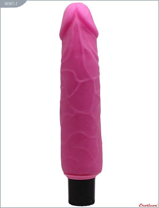Розовый вибратор-реалистик из ультраскин - 20 см. от Intimcat