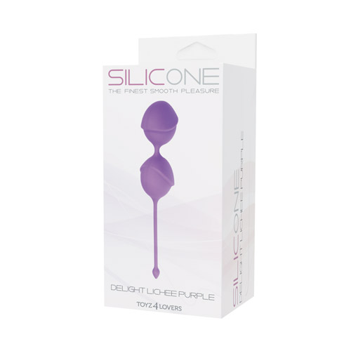 Фиолетовые вагинальные шарики DELIGHT PUSSY LICHEE SILICONE - силикон